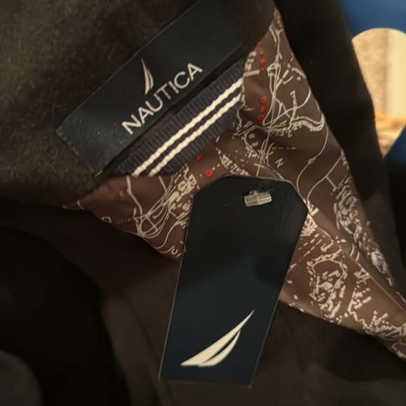 Nautica Mens Dress Pea Coat Dark Olive Green  size 44R NWT - Picture 11 of 11